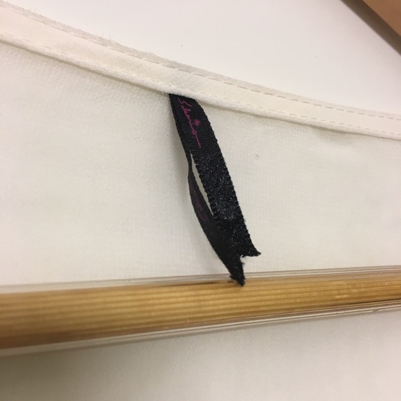 NWOT Sheer Ivory Bell-Flare Crochet Sleeve Top - Picture 5 of 6